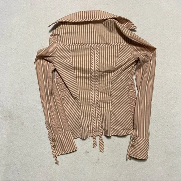 Karen Millen Blush and Mauve Striped Blouse Size 4 - Picture 4 of 8
